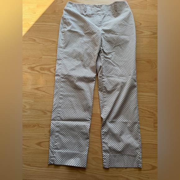 Talbots Pants - Talbots Hampshire Ankle Patterned Brown and Cream Ankle Pants Office Work Chic